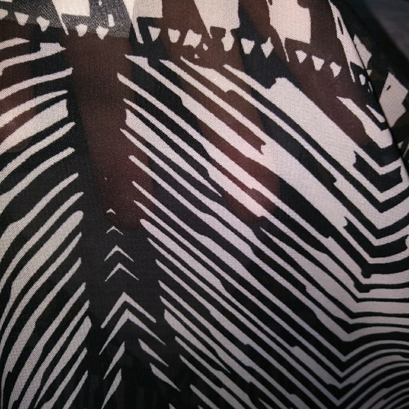 Cato Orange Black Yellow Print Top Sz M - Picture 5 of 5